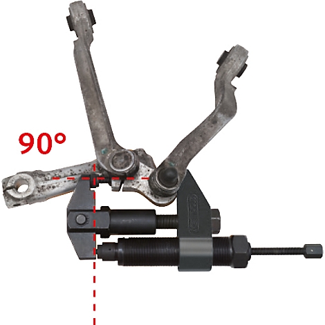 Metallteile, die in einem Winkel von 90 Grad zusammengehalten werden. Ein Messgerät wird verwendet.